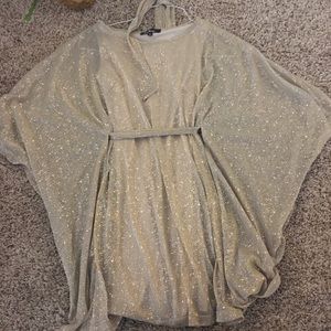 Lulus gold sparkle boho dress